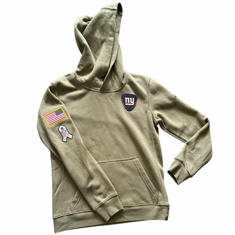 Nike NFL NY Giants Salute to Service Youth Hoodie Olive Green Size M 10/12 NWT